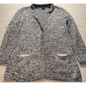 J. Jill Wearever Collection 1 Button Front Knit Cardigan Sweater Womens Medium
